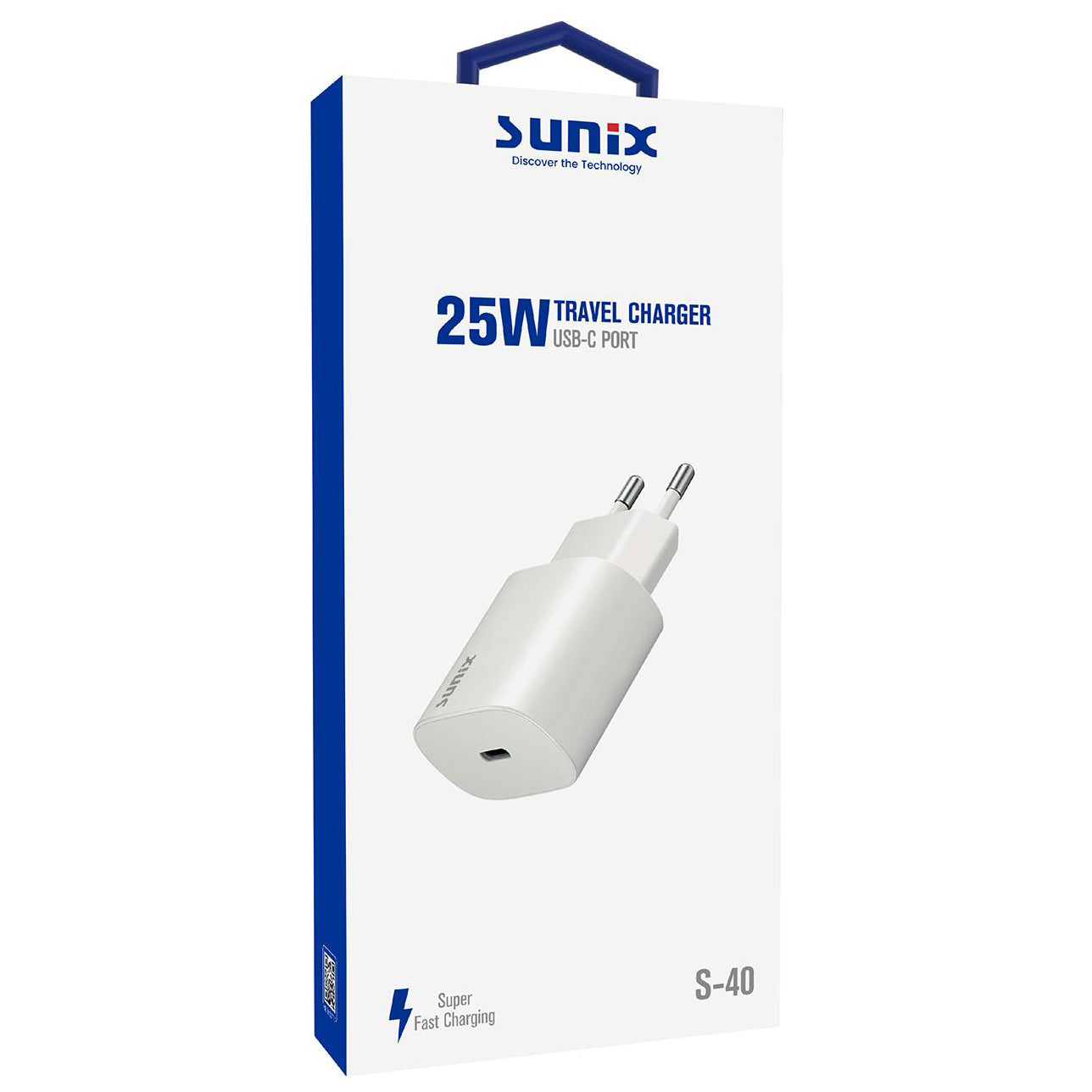 Sunix S-40 Ladegerät – 25W USB-C in Weiß