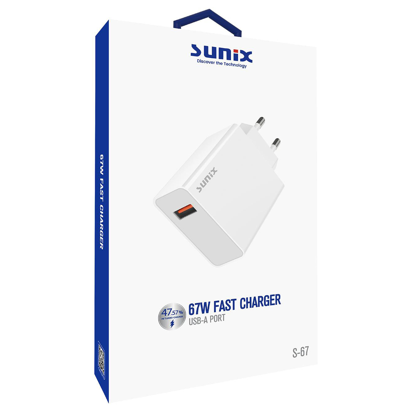 Sunix S-67 Ladegerät – 67W Weiß mit USB-A Port